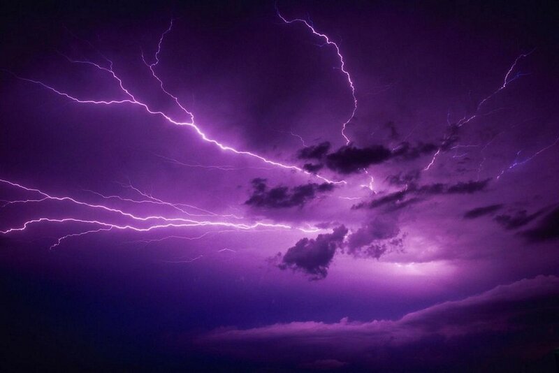 Purple lightning storm