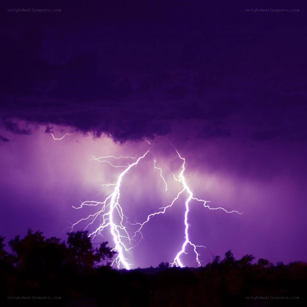 Purple lightning storm