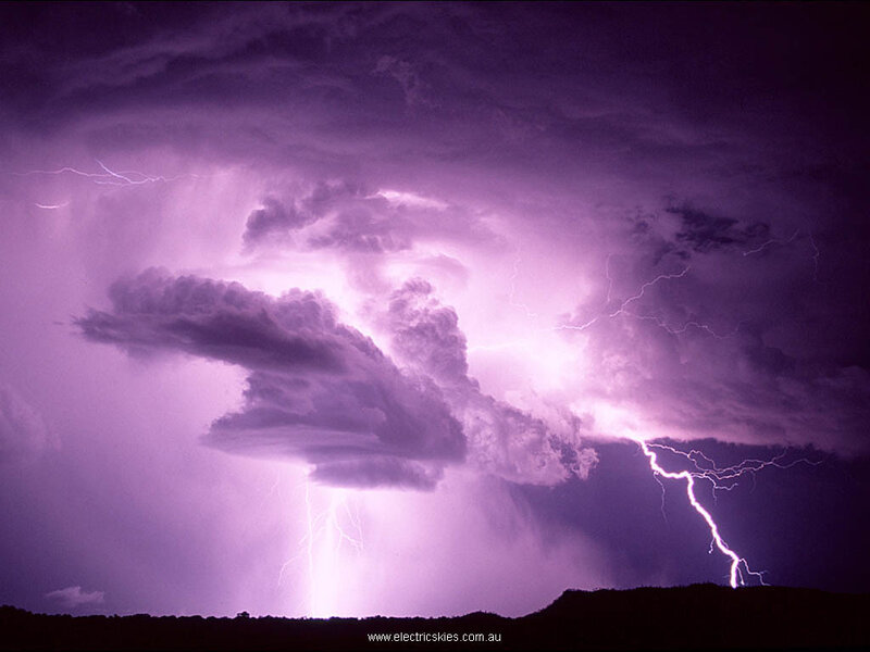 Purple lightning storm