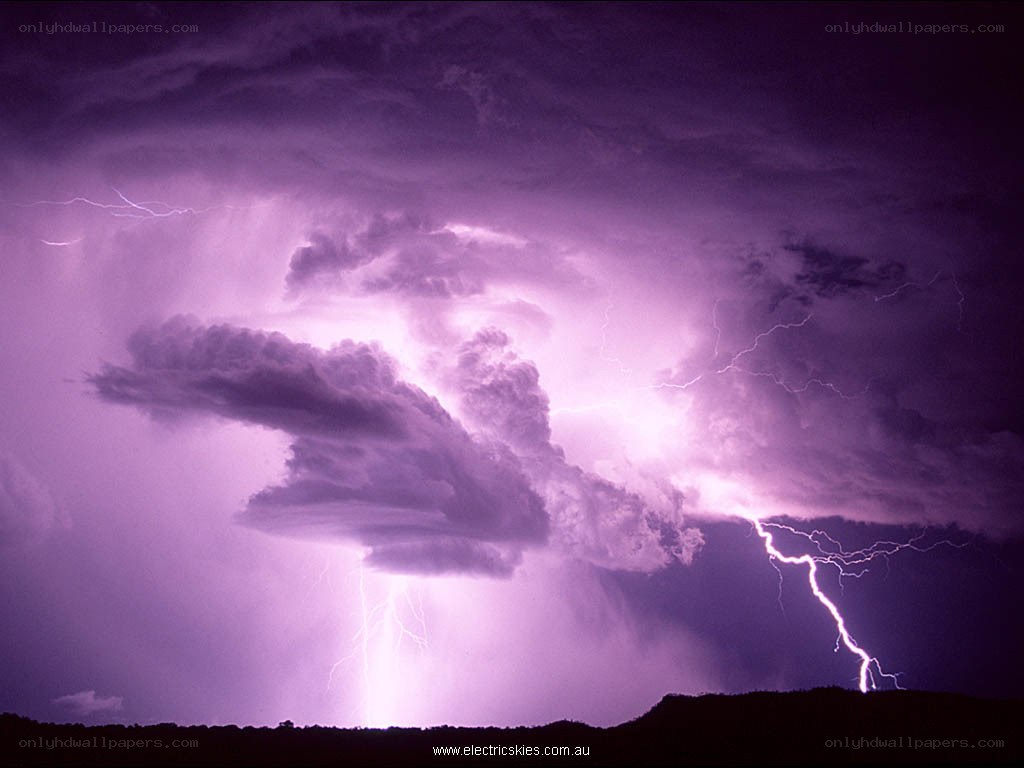 Purple lightning storm