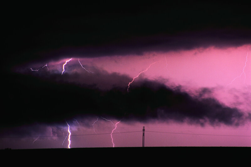 Purple lightning storm