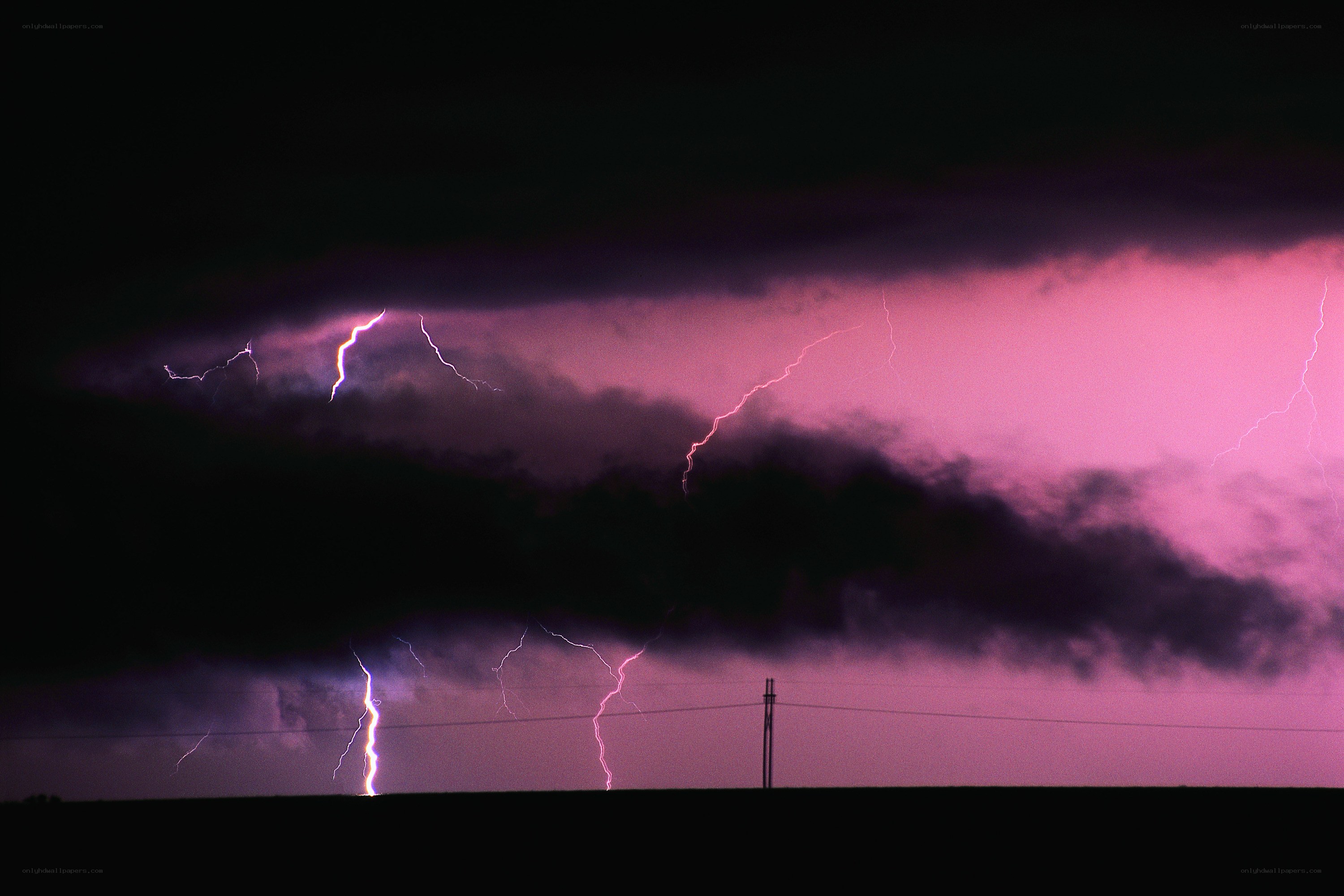 Purple lightning storm