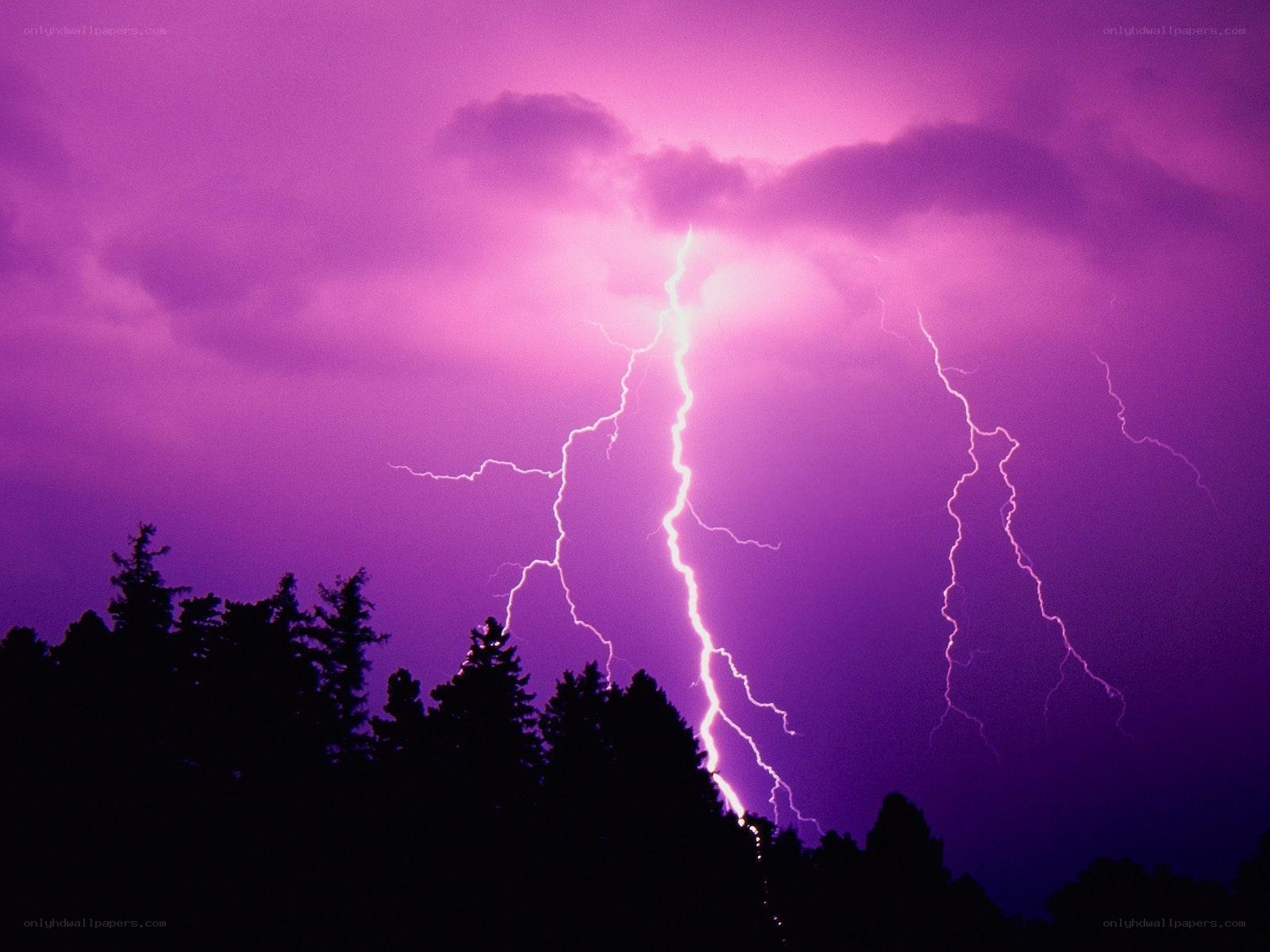 Purple lightning storm