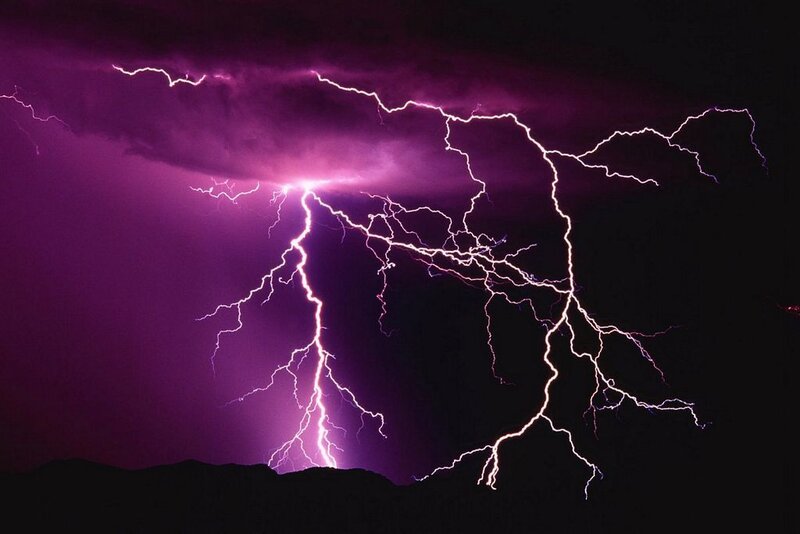 Purple lightning storm