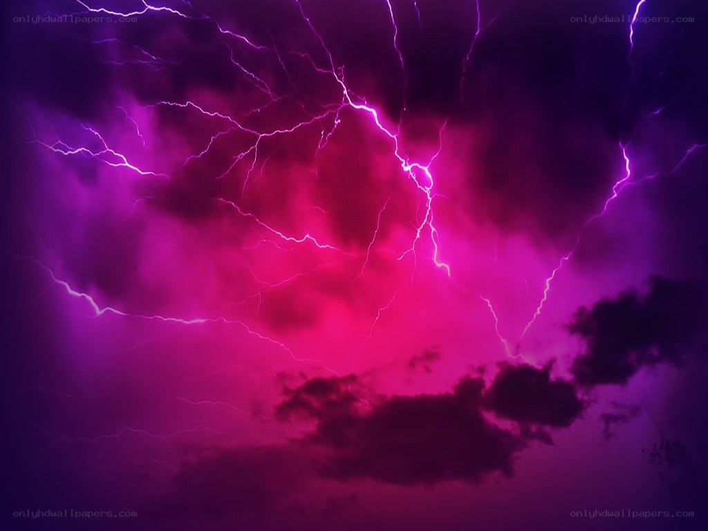 Purple lightning storm