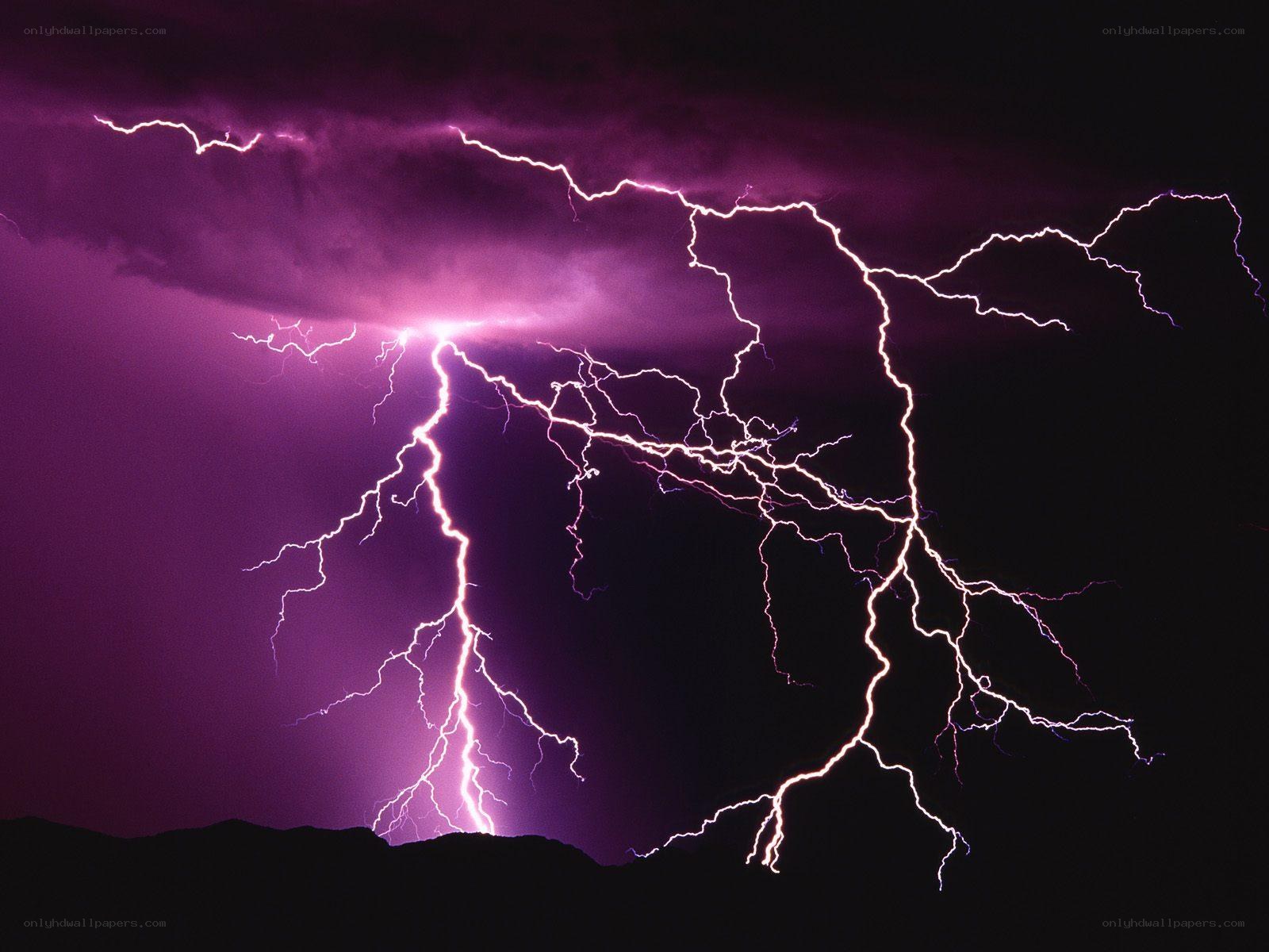 Purple lightning storm