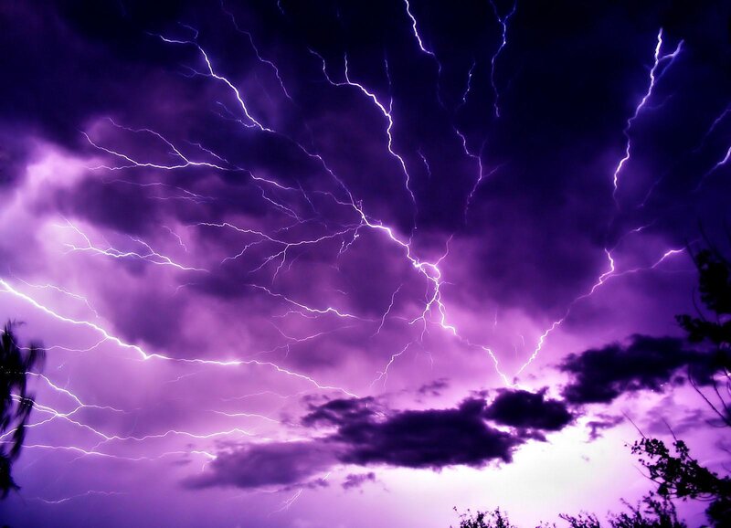 Purple lightning storm