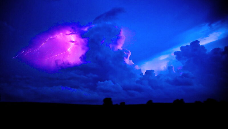 Purple Lightning Storm — Blue