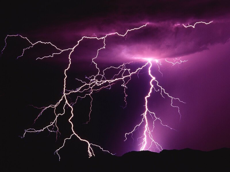 Purple Lightning Storm — Clouds