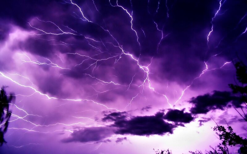 Purple Lightning Storm — Dramatic, Night