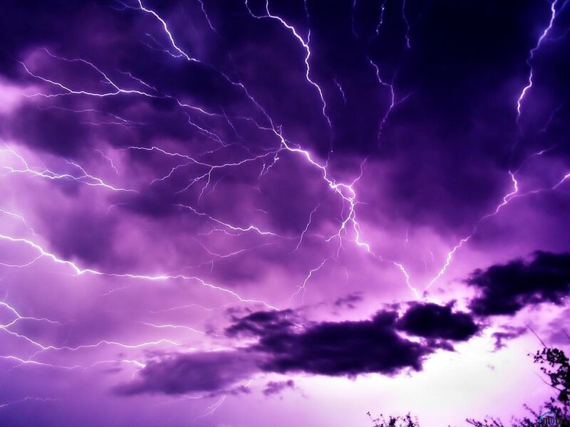 Purple Lightning Storm — Dramatic