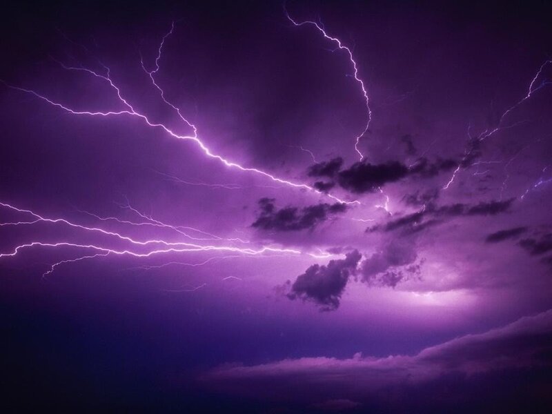 Purple Lightning Storm — Night, Photograph