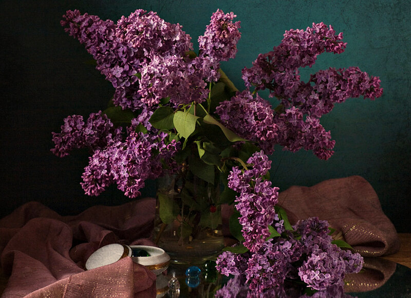 Purple Lilac Bouquet — Dramatic