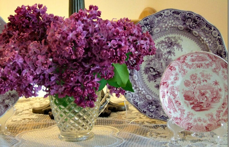 purple lilacs in a vase