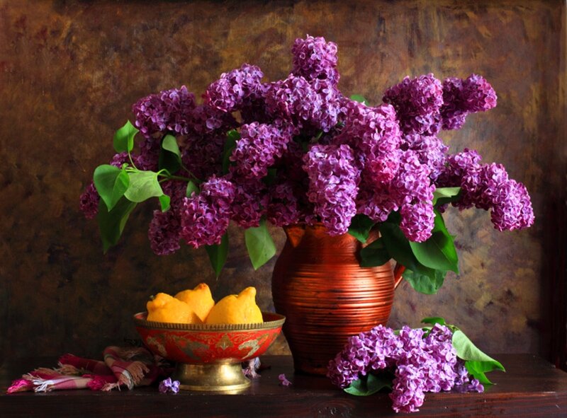 Purple Lilacs in Vase — Serene