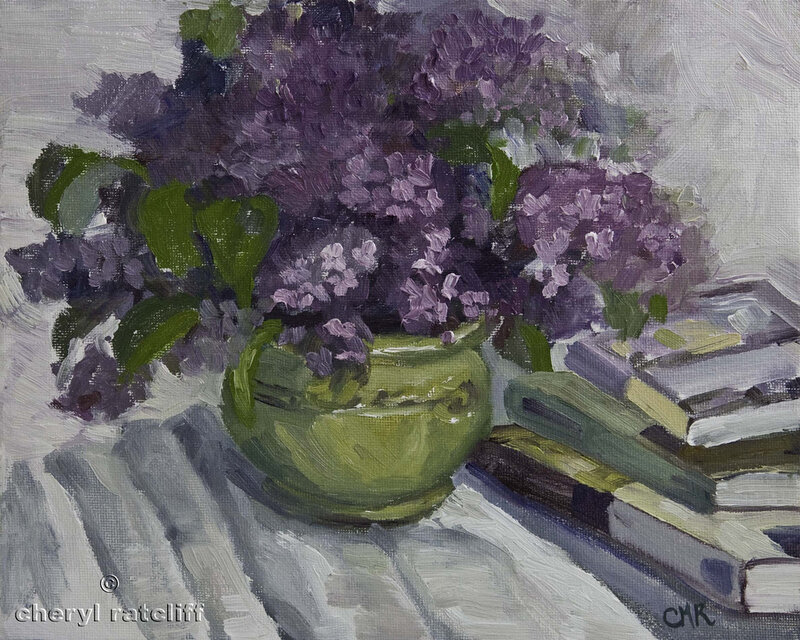 Purple Lilacs in Vase