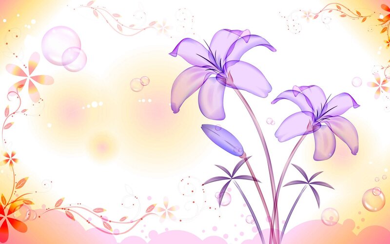 Purple Lilies and Bubbles — Dreamy