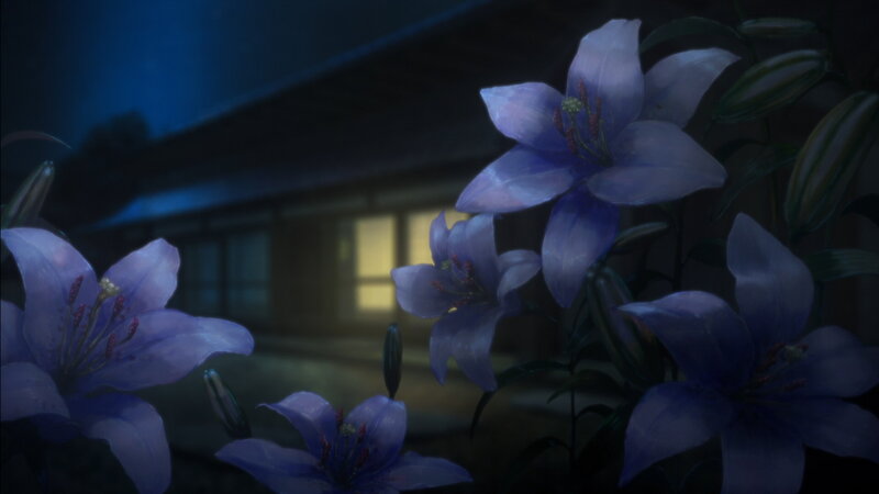 Purple Lilies at Night