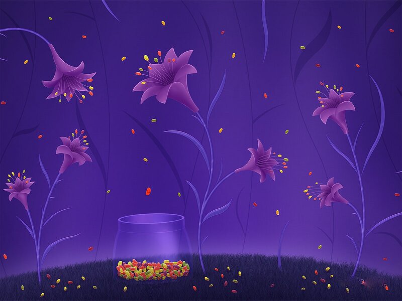 Purple Lilies in Garden — Dreamy