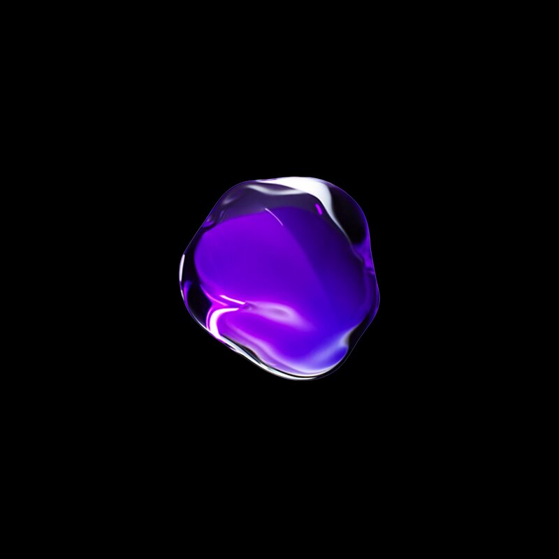 Purple Liquid Droplet — Minimalist, 3d Render