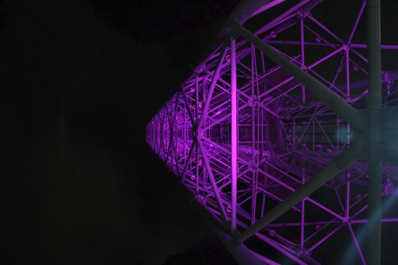Purple-lit Metal Structure