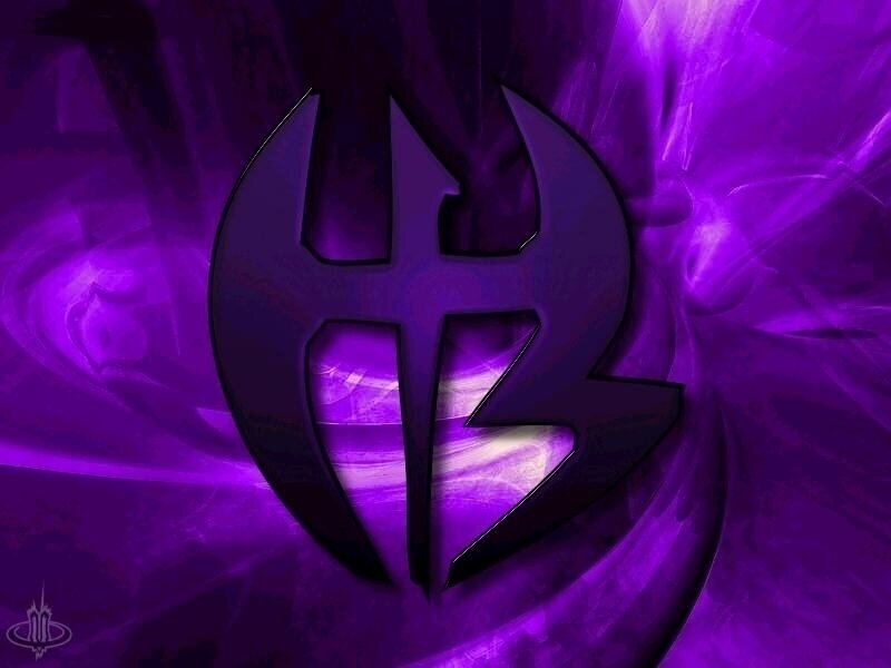 purple logo on abstract background