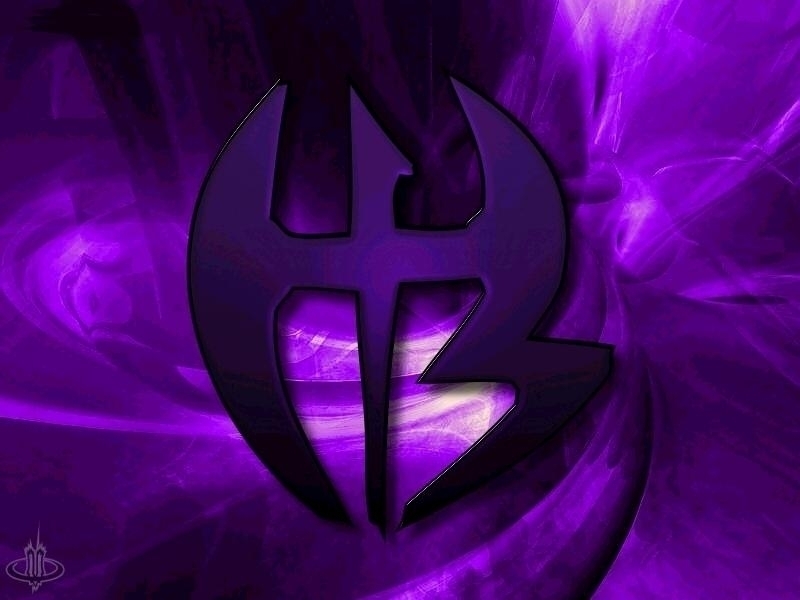 purple logo on abstract background