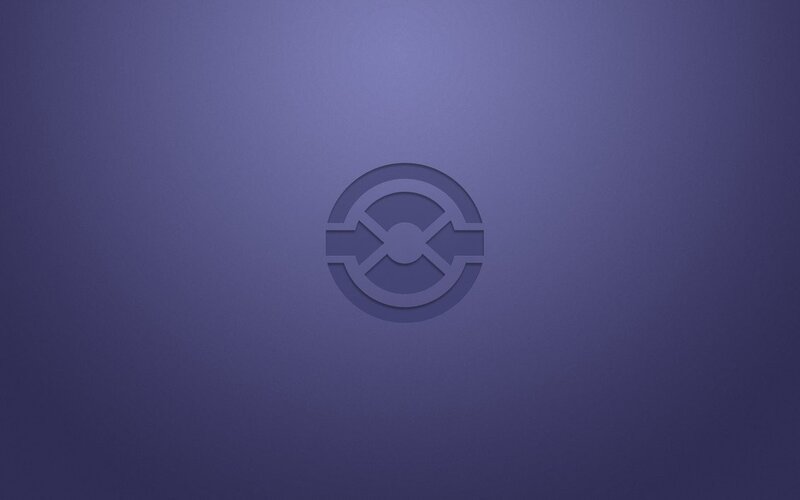 purple logo on gradient background