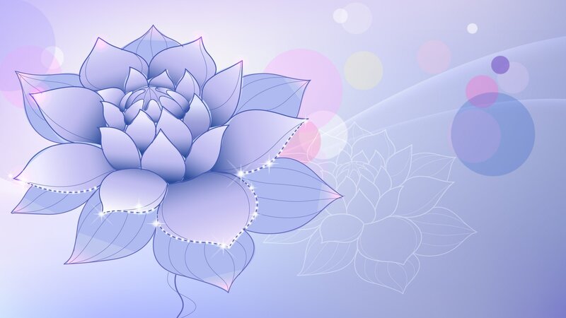 Purple Lotus Flower — Serene, Digital Art, Bokeh