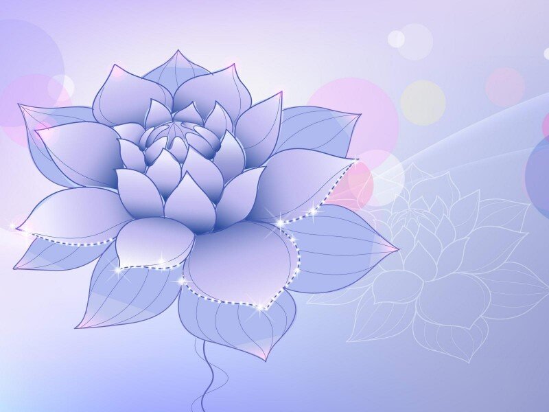 Purple Lotus Flower — Serene, Digital Art