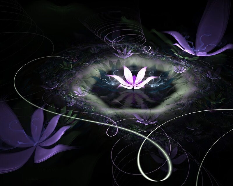 Purple lotus fractal art