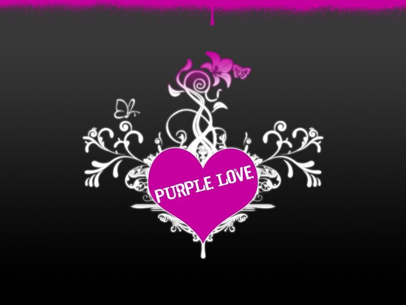 purple love heart design