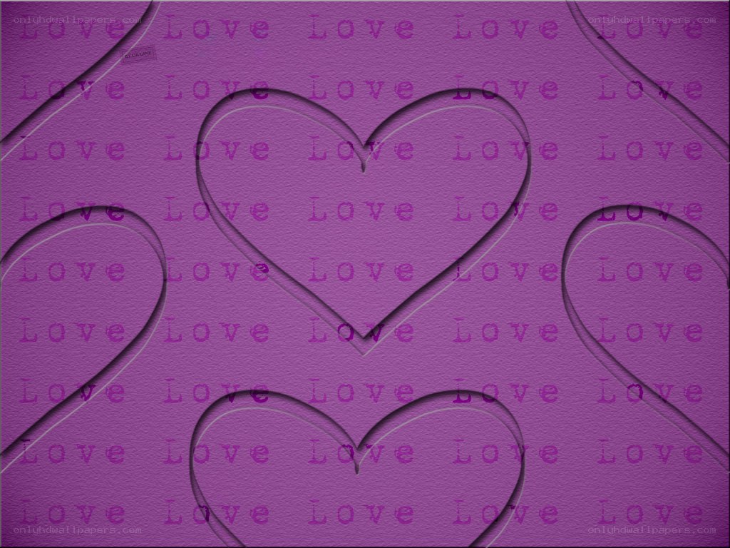 Purple love text background