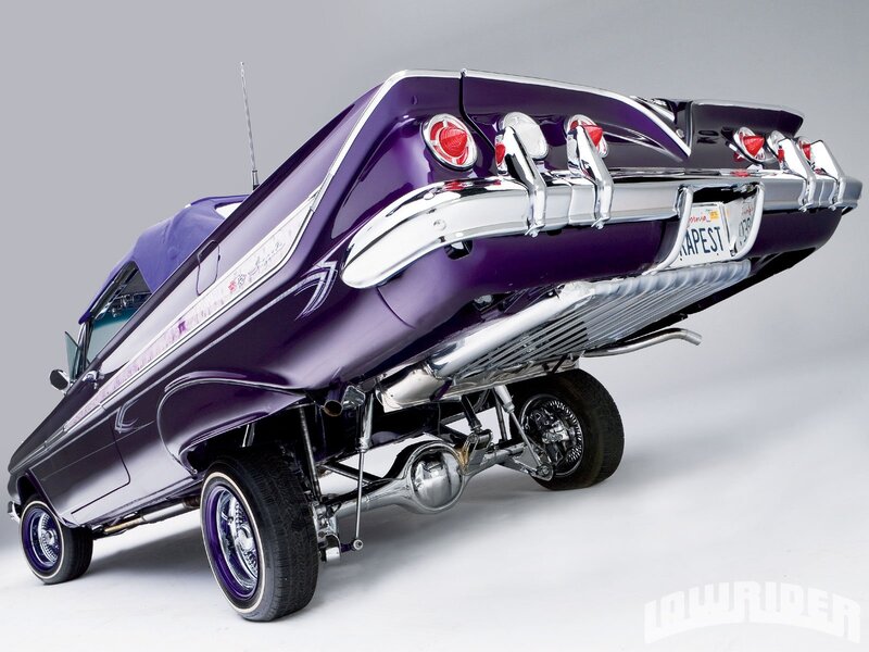 Purple Lowrider Car — Dramatic