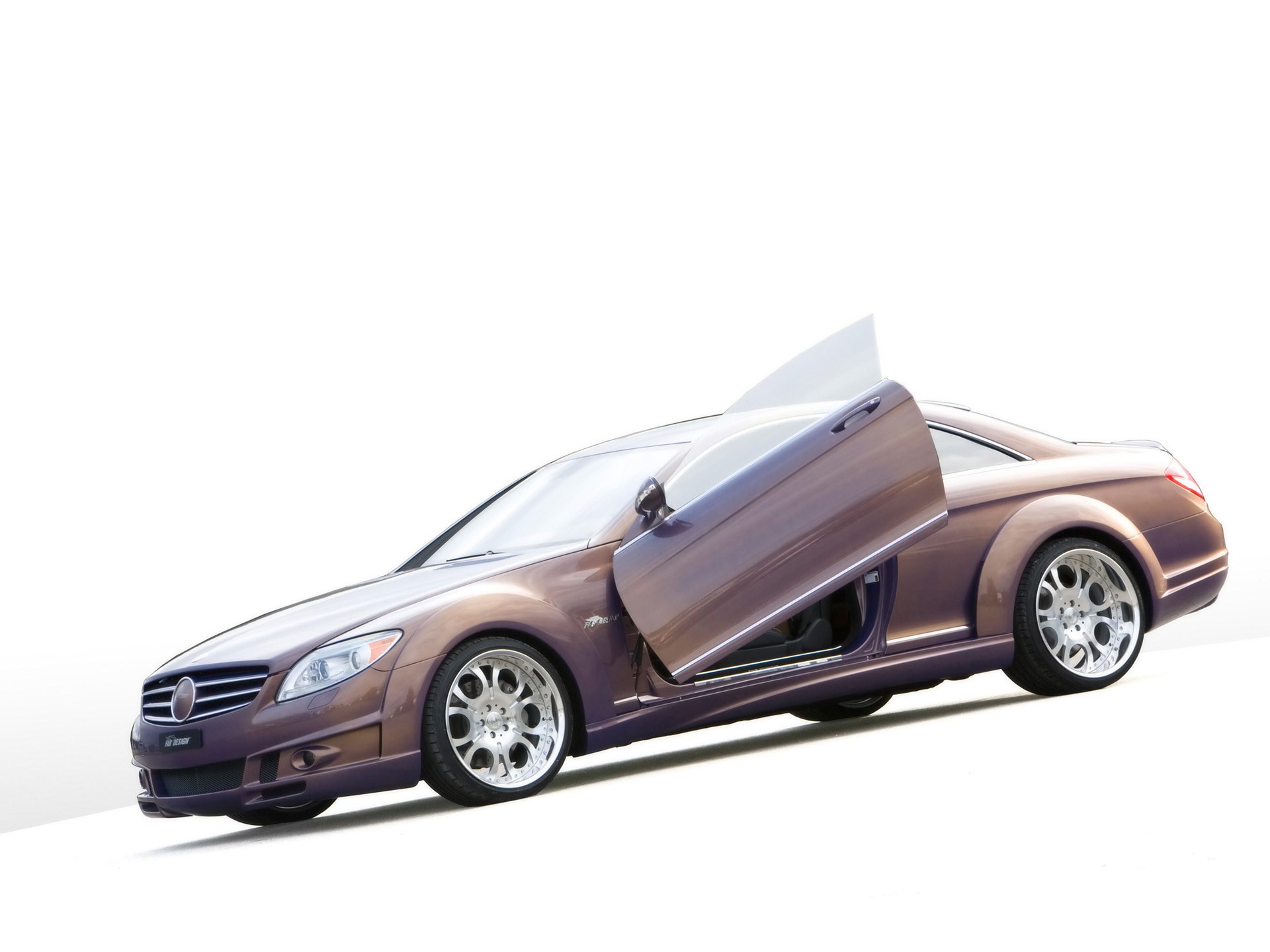 purple luxury car with open door