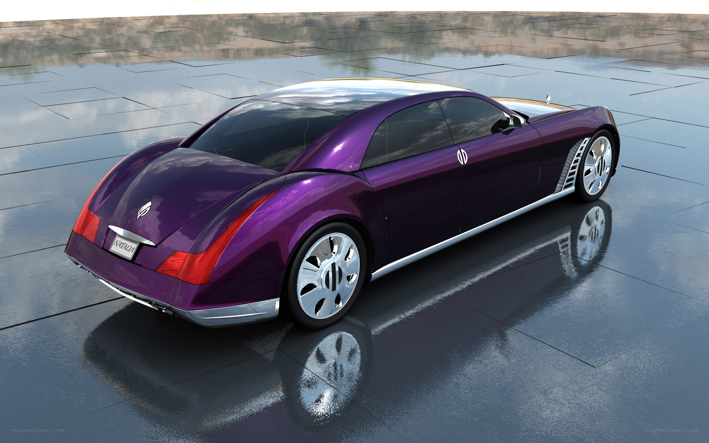 Purple luxury concept car