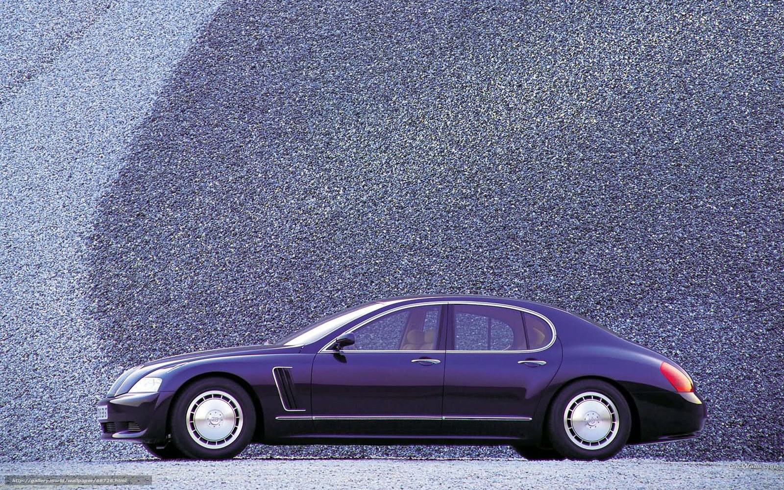 Purple luxury sedan side profile