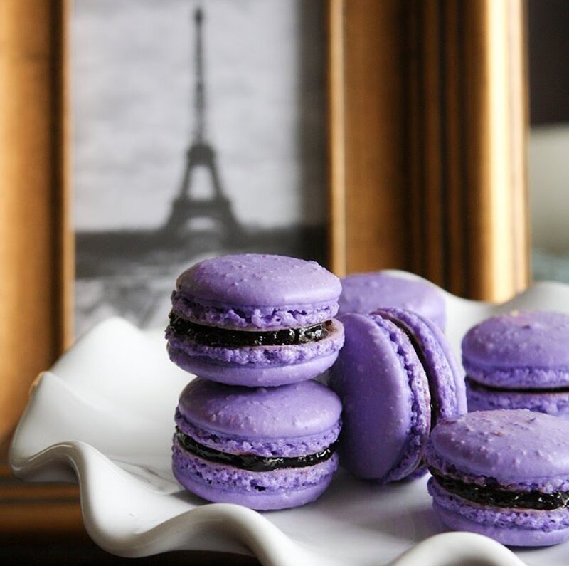 Purple Macarons on Plate — Calm