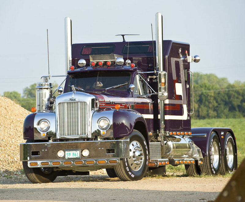 Purple Mack Semi-truck