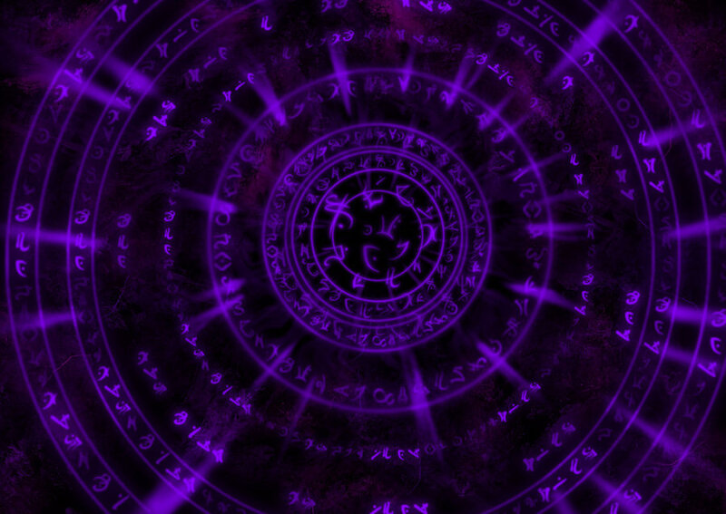 purple magical rune circle