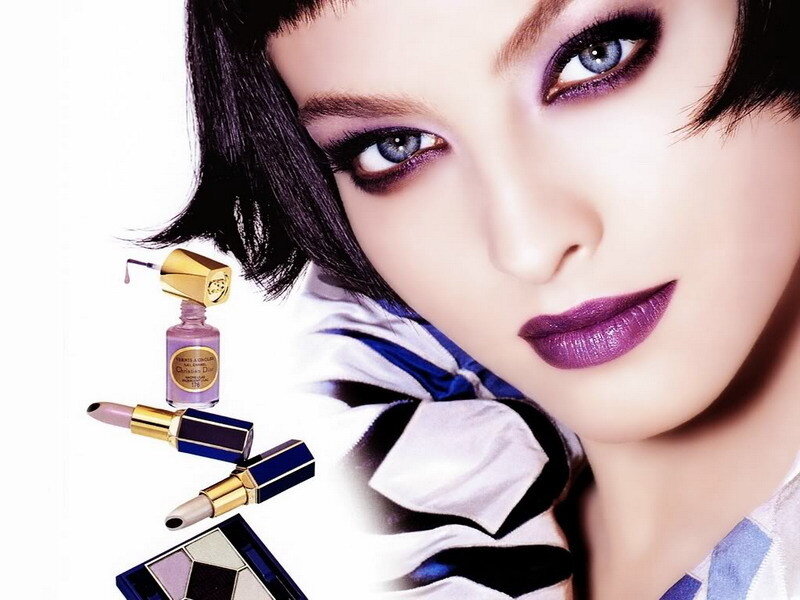 Purple makeup advertisement