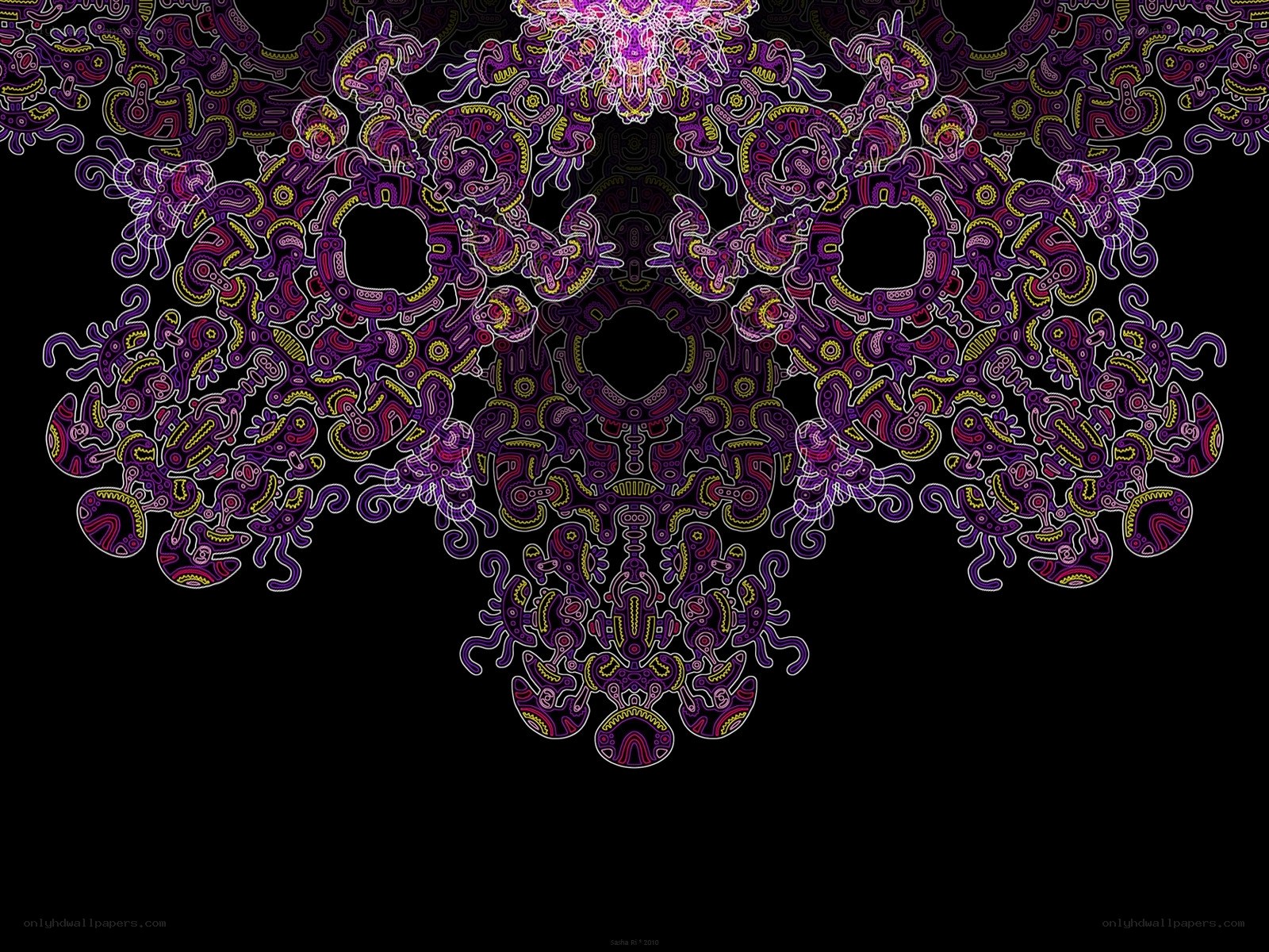 purple mandala skull design