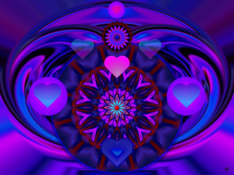 Purple Mandala with Hearts