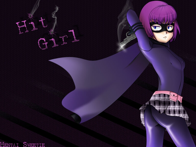 purple masked girl with gun