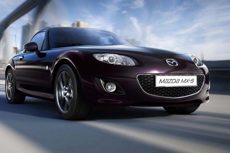 Purple Mazda MX-5 sports car