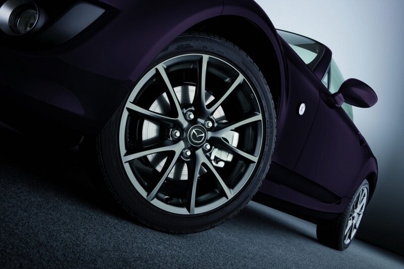 Purple Mazda sports car wheel