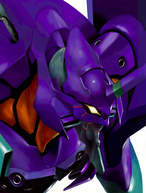 Purple Mecha Head — Dramatic