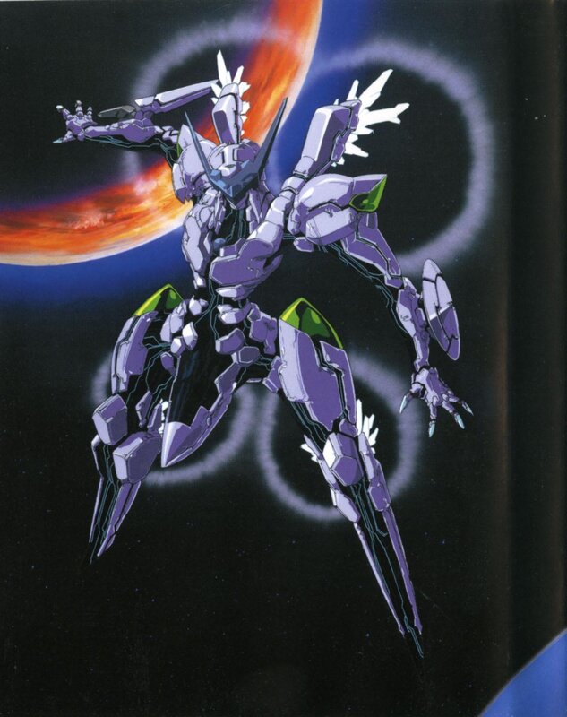 purple mecha in space