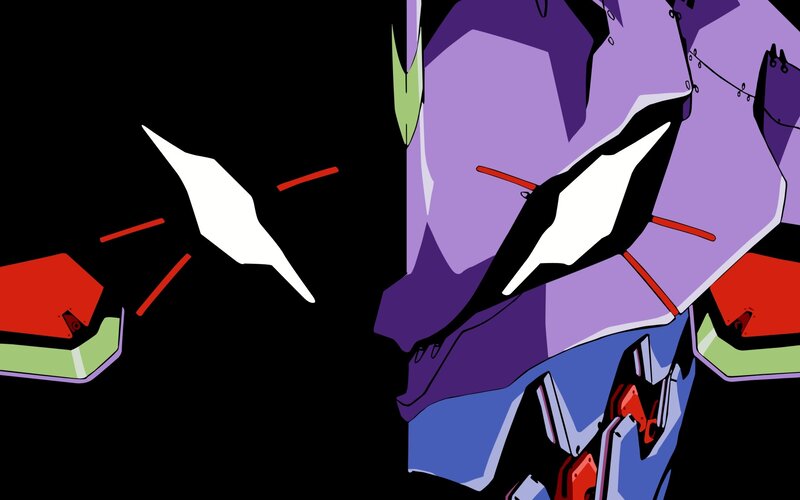 Purple Mecha Robot — Dramatic, Anime, Mech, Weapon, Black Background
