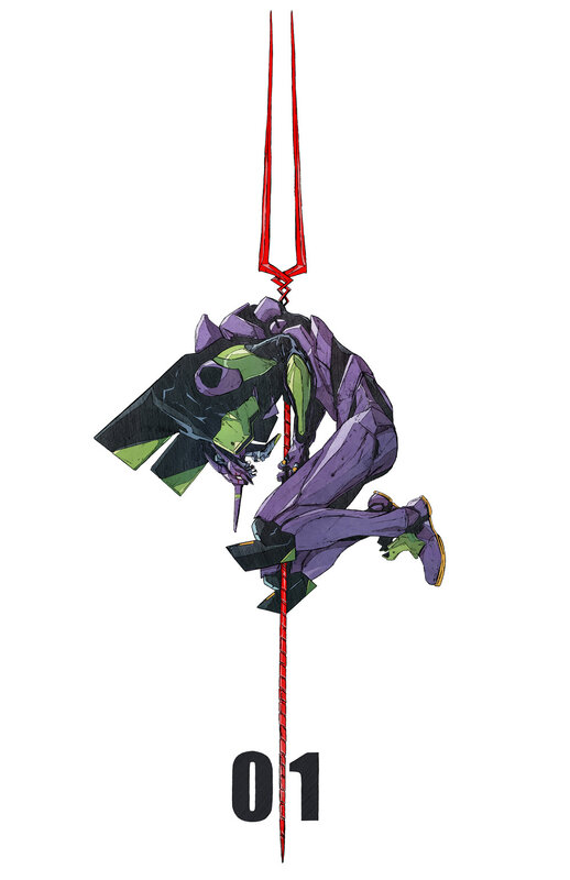Purple Mecha Robot — Dramatic, Manga, Red Spear